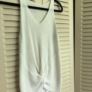 White Knit Top with Front Knot